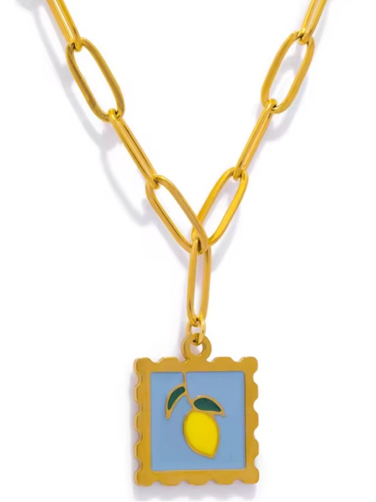Skull & Arrow Shop Jewelry - Whimsical Lemon Pendant Necklace